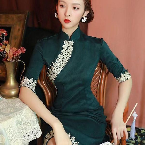 improved cheongsam elegant chinese qipao classic women daily retro green temperament girl style dress evening party gown ethnic clothing, Red
improved cheongsam elegant chinese qipao classic women daily retro green temperament girl style dress evening party gown ethnic clothing, Red