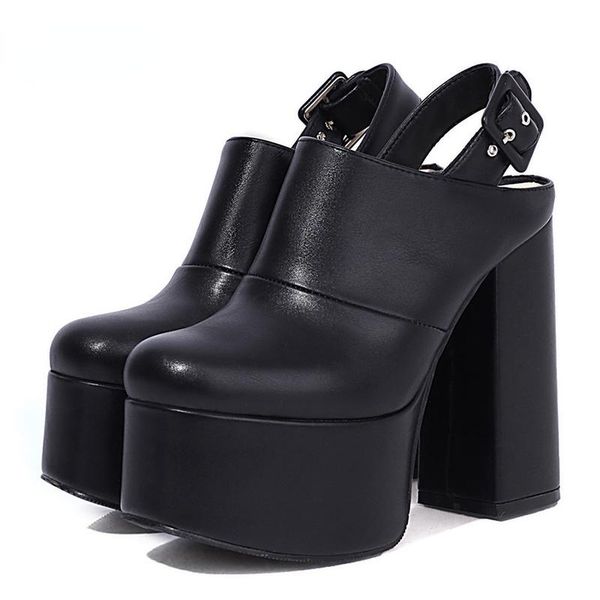 dress shoes women cover toe back strap block heel slingback mules with buckle street style gothic platform pumps big size, Black
dress shoes women cover toe back strap block heel slingback mules with buckle street style gothic platform pumps big size, Black