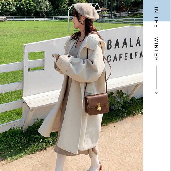 women's trench coats wool coat imitation mink cashmere ox horn buckle autumn and winter retro temperament long four colors, Tan;black
women's trench coats wool coat imitation mink cashmere ox horn buckle autumn and winter retro temperament long four colors, Tan;black