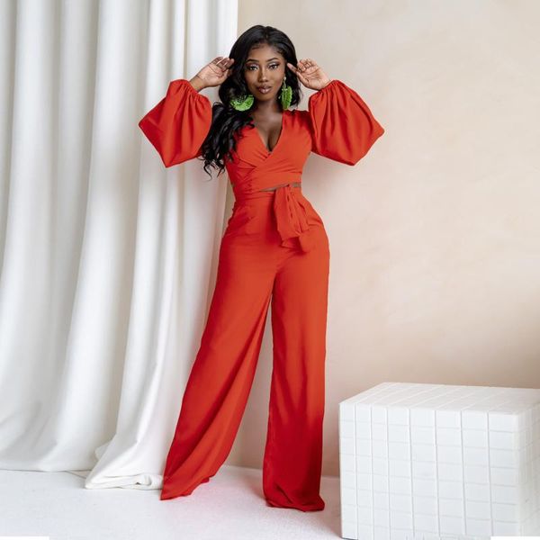 women's two piece pants rmsfe 2021 women's fashion casual long sleeve v-neck exposed navel bandage high waist wide leg two-piece se, White
women's two piece pants rmsfe 2021 women's fashion casual long sleeve v-neck exposed navel bandage high waist wide leg two-piece se, White