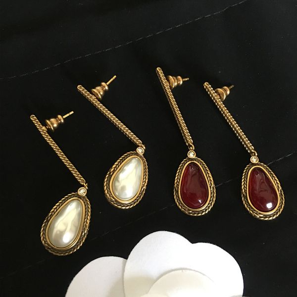 red french water drop pearl earrings light luxury high sense temperament tassel, Golden
red french water drop pearl earrings light luxury high sense temperament tassel, Golden