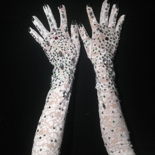 five fingers gloves white black rhinestones stretch transparent bar singer ornament crystals stones long mittens party stage accessories, Blue;gray
five fingers gloves white black rhinestones stretch transparent bar singer ornament crystals stones long mittens party stage accessories, Blue;gray