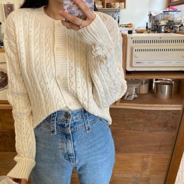 sweaters elegant loose solid open stitch cardigans sweet o-neck gentle chic twist casual office lady knitted sweaters top, White;black
sweaters elegant loose solid open stitch cardigans sweet o-neck gentle chic twist casual office lady knitted sweaters top, White;black