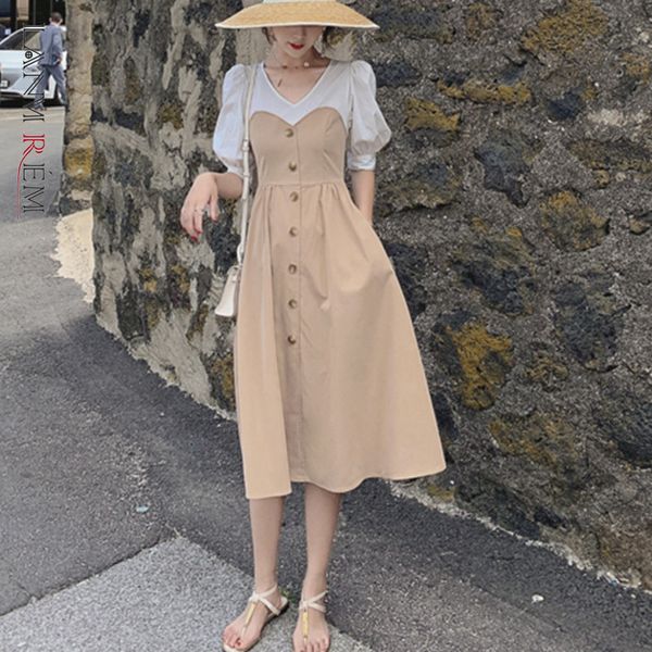 women khaki button long patchwork a-line dress v-neck half lantern sleeve fashion tide spring summer 2f0252 210507, Black;gray
women khaki button long patchwork a-line dress v-neck half lantern sleeve fashion tide spring summer 2f0252 210507, Black;gray