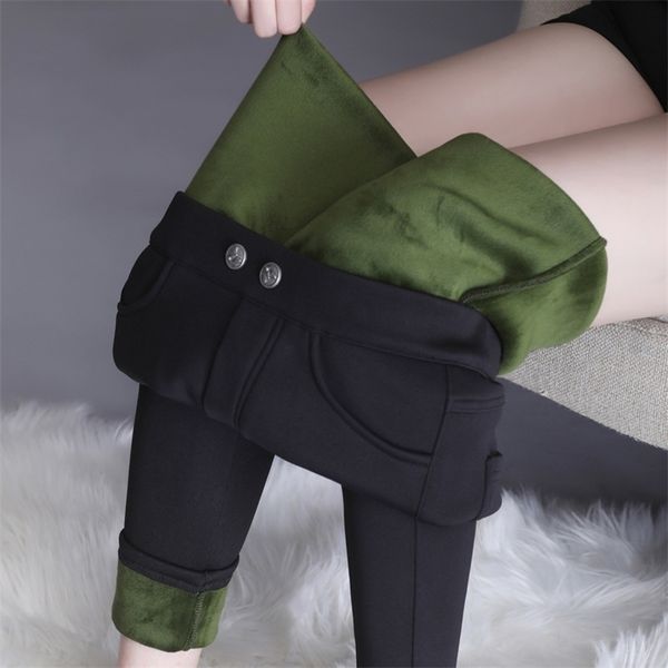 women's leggings high waist warm velvet pants outerwear thick cotton trousers winter female large size fleece for women 211215, Black
women's leggings high waist warm velvet pants outerwear thick cotton trousers winter female large size fleece for women 211215, Black