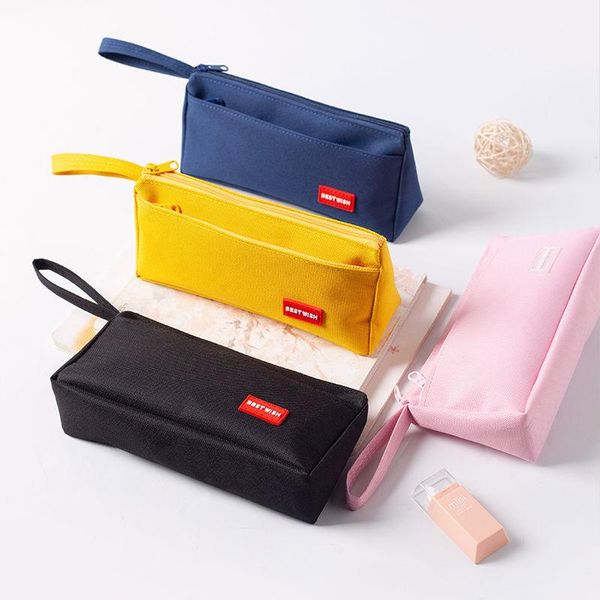 simple nylon pencil bag color zipper pen case pouch stationery student large capacity office school supplies yellow black pink bags
simple nylon pencil bag color zipper pen case pouch stationery student large capacity office school supplies yellow black pink bags