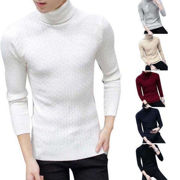 simple autumn/winter turtleneck knitted sweater men slim cotton long sve pullover for daily, White;black
simple autumn/winter turtleneck knitted sweater men slim cotton long sve pullover for daily, White;black