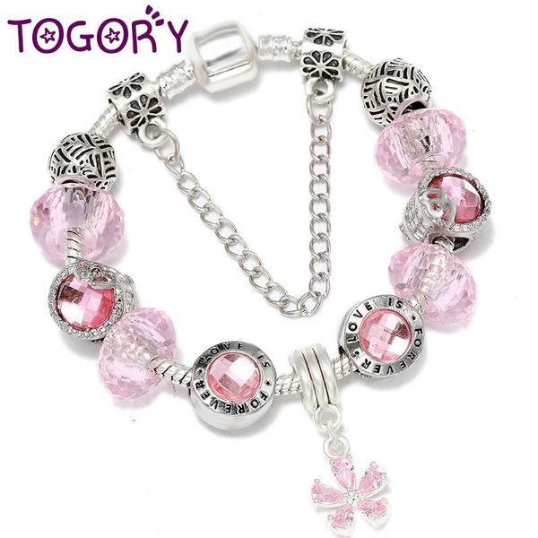 charm bracelets togory flower pendant with silver plated forever love beads brand for women christmas jewelry gift, Golden;silver
charm bracelets togory flower pendant with silver plated forever love beads brand for women christmas jewelry gift, Golden;silver