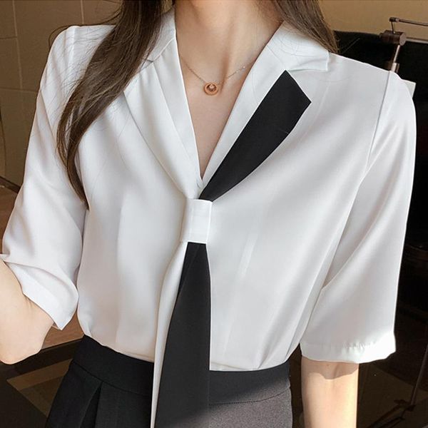 women's blouses & shirts blusas white blouse short sleeve women mujer de moda 2021 verano v-neck chiffon shirt e716
women's blouses & shirts blusas white blouse short sleeve women mujer de moda 2021 verano v-neck chiffon shirt e716