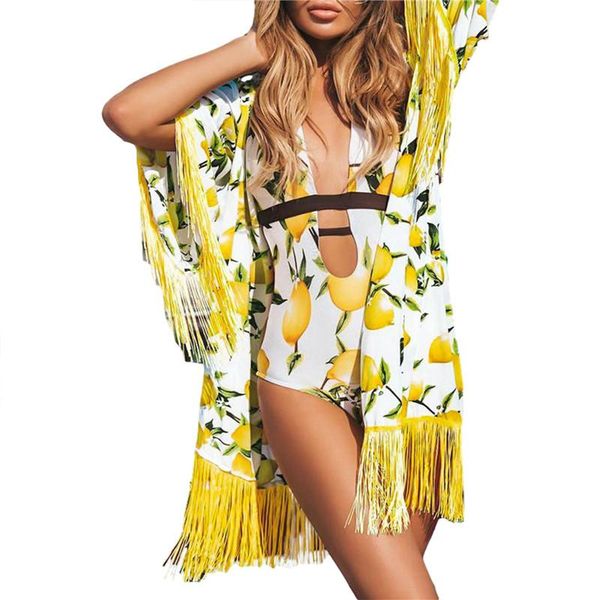 fashion women casual beach blouse, yellow lemon printed pattern half sleeves with tassels wholesale women's swimwear, White;black
fashion women casual beach blouse, yellow lemon printed pattern half sleeves with tassels wholesale women's swimwear, White;black