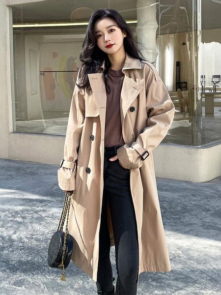 women's trench coats windbreaker spring and autumn korean fashion loose solid color wild double-breasted long-sleeved feminine coat m08, Tan;black
women's trench coats windbreaker spring and autumn korean fashion loose solid color wild double-breasted long-sleeved feminine coat m08, Tan;black