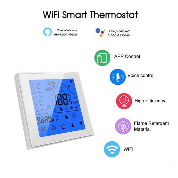 smart home control wifi thermostat programmable temperature controller for water gas boiler alexa google tuya app
smart home control wifi thermostat programmable temperature controller for water gas boiler alexa google tuya app