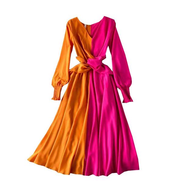casual dresses 2021 spring color block holiday dress womencontrasting slim v-neck contrast fold crossing ladies long, Black;gray
casual dresses 2021 spring color block holiday dress womencontrasting slim v-neck contrast fold crossing ladies long, Black;gray