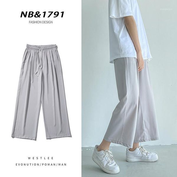 men's pants summer thin cropped trousers men and women elastic waist loose straight fashion causal solid color sweatpants male female, Black
men's pants summer thin cropped trousers men and women elastic waist loose straight fashion causal solid color sweatpants male female, Black
