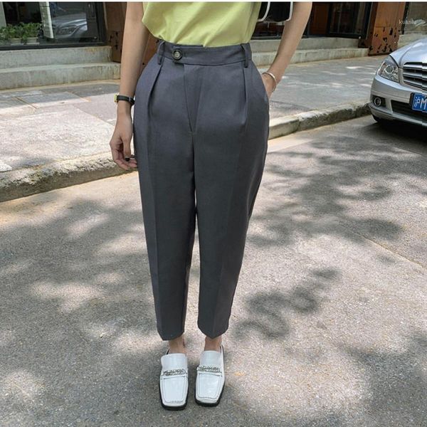 high waist suit pants women casual loose straight radish harem 2021 summer ol female trousers women's & capris, Black;white
high waist suit pants women casual loose straight radish harem 2021 summer ol female trousers women's & capris, Black;white