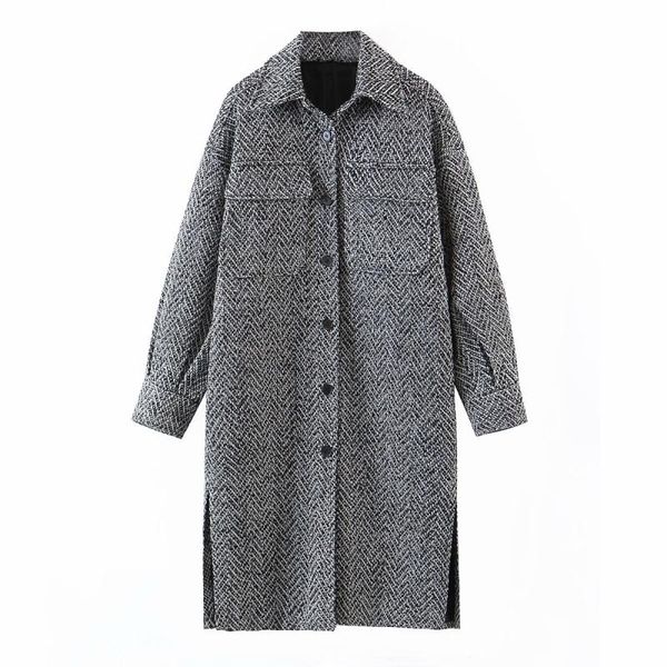 women's wool & blends nice vintage woman long loose button woolen shirt coat female winter warm jackets ladies casual outwear, Black
women's wool & blends nice vintage woman long loose button woolen shirt coat female winter warm jackets ladies casual outwear, Black