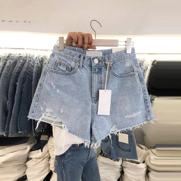 women's south korea dongdamen wear 2021 spring and summer new korean version versatile personality hole rough edge jeans shorts pants, White;black
women's south korea dongdamen wear 2021 spring and summer new korean version versatile personality hole rough edge jeans shorts pants, White;black