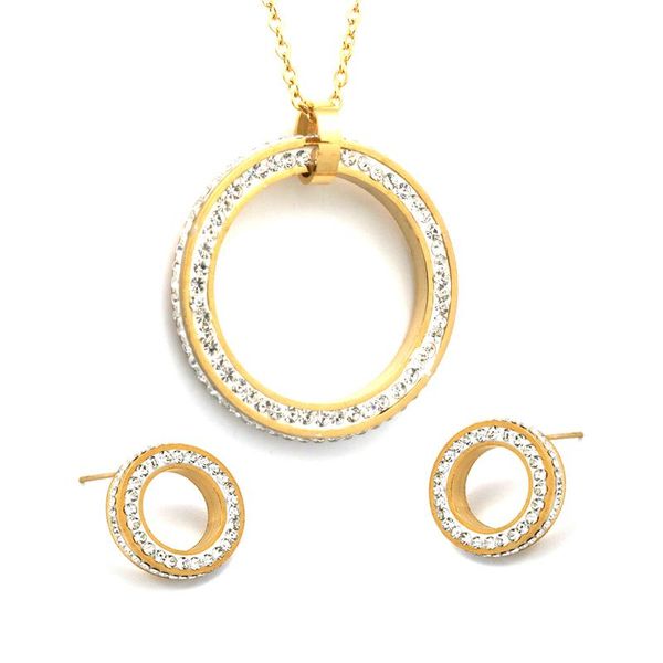 earrings & necklace earring sets stainless steel gold color charm crystal hollow out round fashion women jewelry set, Silver
earrings & necklace earring sets stainless steel gold color charm crystal hollow out round fashion women jewelry set, Silver
