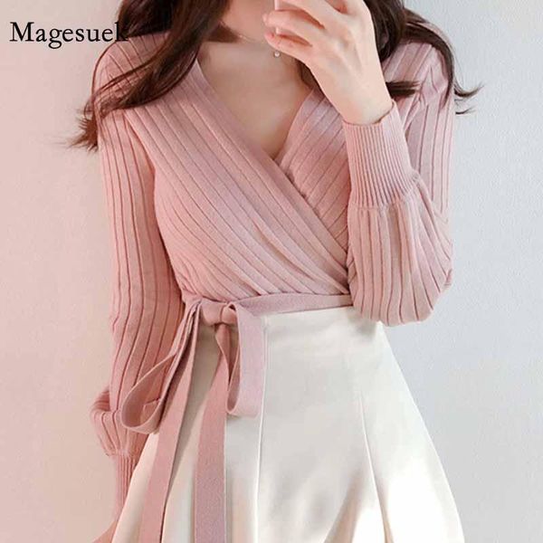 women's sweaters v-neck korean lace up bandage slim short bottomed pullovers for women chic autumn 2021 cross pink sweater pull femme 1, White;black
women's sweaters v-neck korean lace up bandage slim short bottomed pullovers for women chic autumn 2021 cross pink sweater pull femme 1, White;black