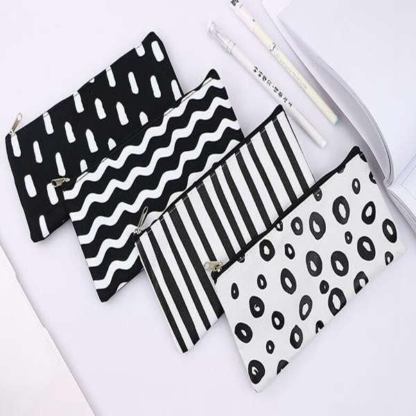 storage bags black striped pencil bag pocket cosmetic pencils pens holder case office school supplier
storage bags black striped pencil bag pocket cosmetic pencils pens holder case office school supplier