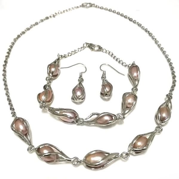 earrings & necklace 16 inches 7-8mm natural lavender rice pearl chain 8 bracelet hook earring fashion jewelry set, Silver
earrings & necklace 16 inches 7-8mm natural lavender rice pearl chain 8 bracelet hook earring fashion jewelry set, Silver