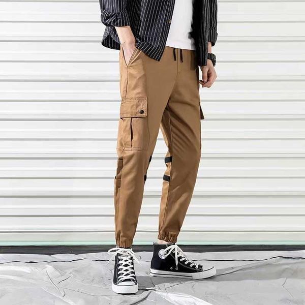men's pants man fashion streetwear stitching color joggers hip hop long men elastic waist cargo, Black
men's pants man fashion streetwear stitching color joggers hip hop long men elastic waist cargo, Black