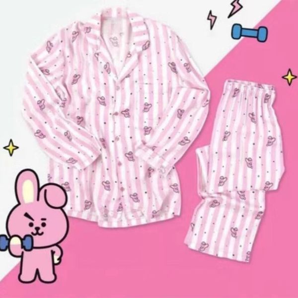 print womens striped cartoon cute pajamas set and pants kawaii homewear suit female spring summer korean sleepwear suits, Black;red
print womens striped cartoon cute pajamas set and pants kawaii homewear suit female spring summer korean sleepwear suits, Black;red