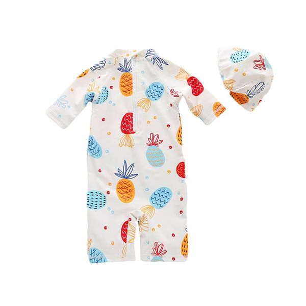 baby swimming short sleeve jumpsuit with hat cartoon pineapple print summer clothing swimsuit kids beachwear children swimwear one-pieces, Black
baby swimming short sleeve jumpsuit with hat cartoon pineapple print summer clothing swimsuit kids beachwear children swimwear one-pieces, Black