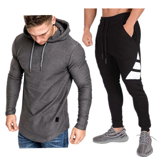 men's tracksuits autumn and winter fashion splicing casual sweater coat european hooded suit, Gray
men's tracksuits autumn and winter fashion splicing casual sweater coat european hooded suit, Gray