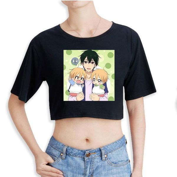 women's t-shirt gakuen babysitters exposed navel girl oversize o-neck women funny tshirt, White
women's t-shirt gakuen babysitters exposed navel girl oversize o-neck women funny tshirt, White