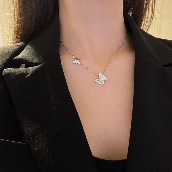 chains lady charm necklace, three-dimensional butterfly shape pendant, clavicle chain, beautiful royal sister fan xiang ornaments, Silver
chains lady charm necklace, three-dimensional butterfly shape pendant, clavicle chain, beautiful royal sister fan xiang ornaments, Silver