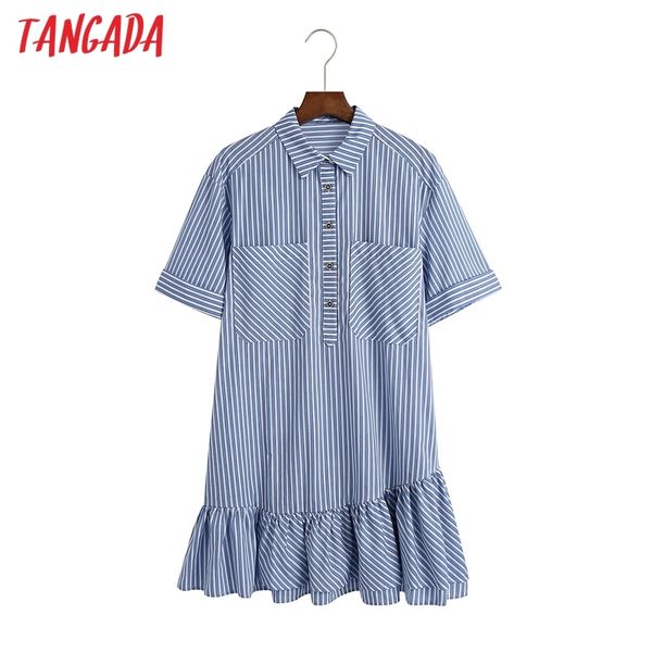 summer women striped print shirt short sleeve ladies ruffles mini dress vestidos 6z25 210416, Black;gray
summer women striped print shirt short sleeve ladies ruffles mini dress vestidos 6z25 210416, Black;gray