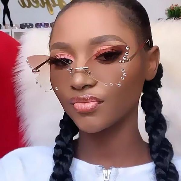 sunglasses unique rimless crystal butterfly cat eye for women fashion alloy elegant sun glasses female rhinestone party shades, White;black
sunglasses unique rimless crystal butterfly cat eye for women fashion alloy elegant sun glasses female rhinestone party shades, White;black