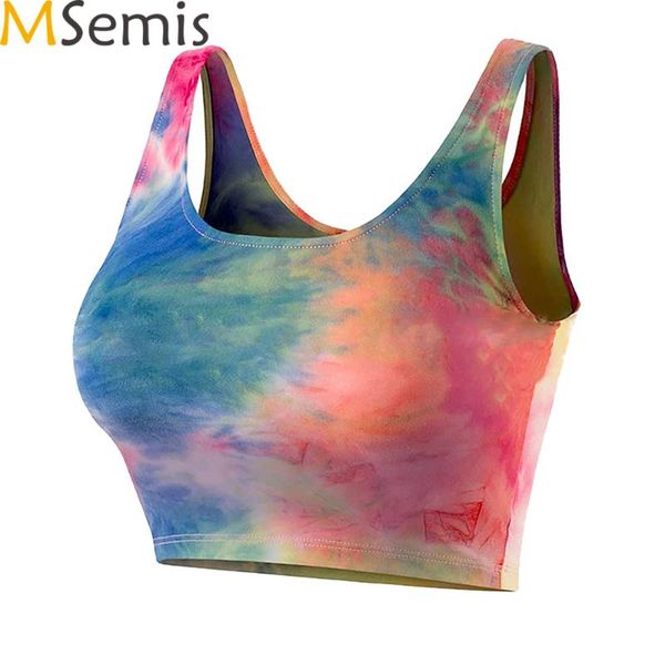 women sport bra tie dye cropped tank scoop neck sleeveless t-shirt yoga running workout gym vest breathable quick-dry clothing, White;black
women sport bra tie dye cropped tank scoop neck sleeveless t-shirt yoga running workout gym vest breathable quick-dry clothing, White;black