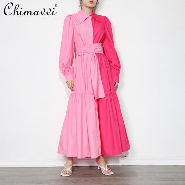 casual dresses elegant fashion color contrast long dress 2021 summer collar sleeve lady high waist belt slim, Black;gray
casual dresses elegant fashion color contrast long dress 2021 summer collar sleeve lady high waist belt slim, Black;gray
