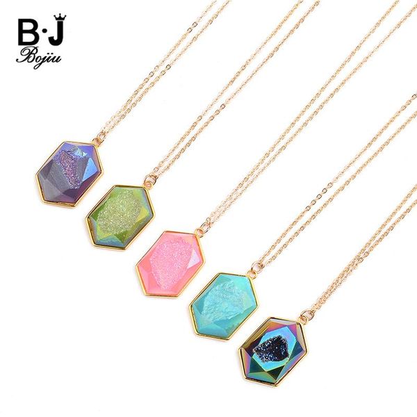 pendant necklaces bojiu 11 colors natural druzy stone long for women resizable statement jewelry gold link chain neklace nks215, Silver
pendant necklaces bojiu 11 colors natural druzy stone long for women resizable statement jewelry gold link chain neklace nks215, Silver