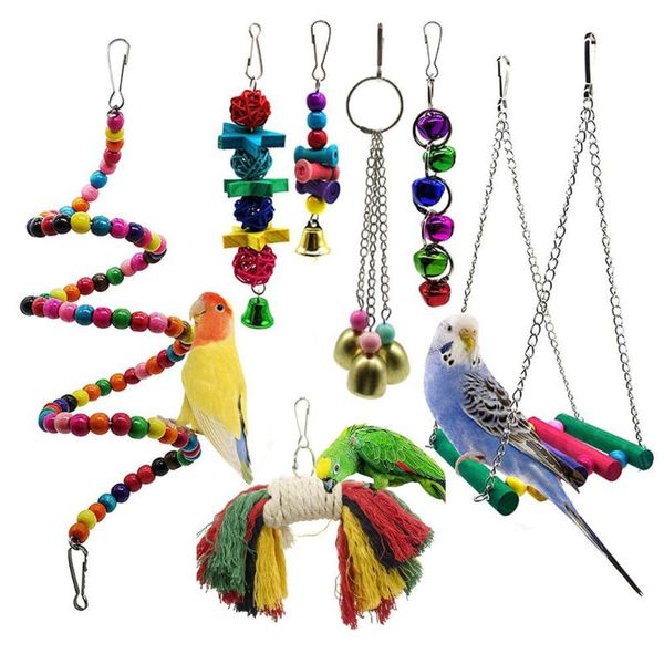 other bird supplies 7 pcs/set parrot swing toy hanging bell ladders climbing chewing accessories
other bird supplies 7 pcs/set parrot swing toy hanging bell ladders climbing chewing accessories