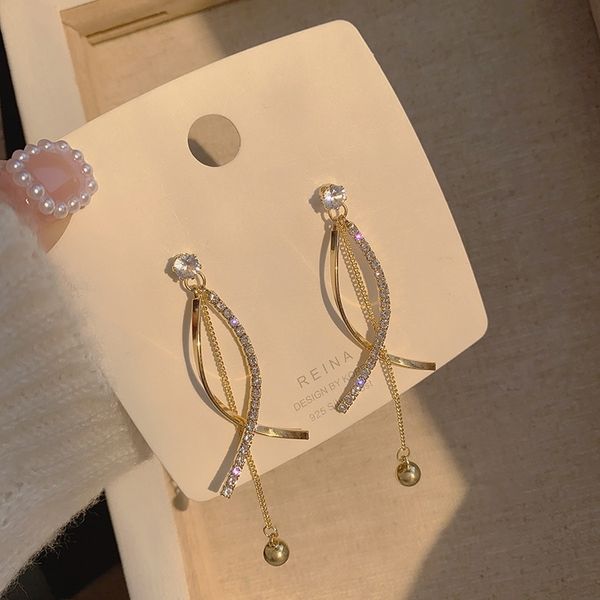 GCQT 925 silver needle korean long ins and ringsfemale love net red ear accessories stud tassel personality earrings, Golden;silver
GCQT 925 silver needle korean long ins and ringsfemale love net red ear accessories stud tassel personality earrings, Golden;silver