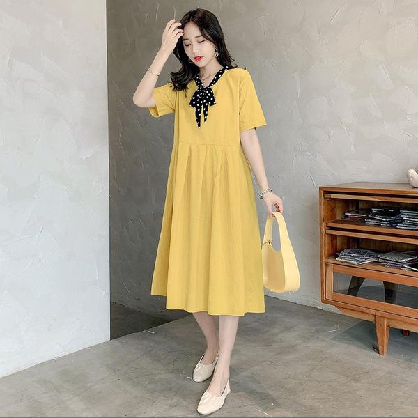 summer women's plus size maternity dress round neck short sleeve bow dresses for po shoot, White
summer women's plus size maternity dress round neck short sleeve bow dresses for po shoot, White