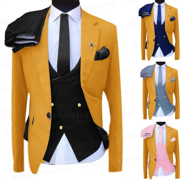 men's suits & blazers golden suit men 3 pieces tailored groom wedding tuxedo slim fit business blazer jacket double b sqc1, White;black
men's suits & blazers golden suit men 3 pieces tailored groom wedding tuxedo slim fit business blazer jacket double b sqc1, White;black