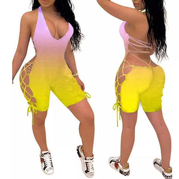 fashion women lace up jumpsuit sleeveless v-neck halter backless hollow playsuit rompers gradient print women's jumpsuits &, Black;white
fashion women lace up jumpsuit sleeveless v-neck halter backless hollow playsuit rompers gradient print women's jumpsuits &, Black;white