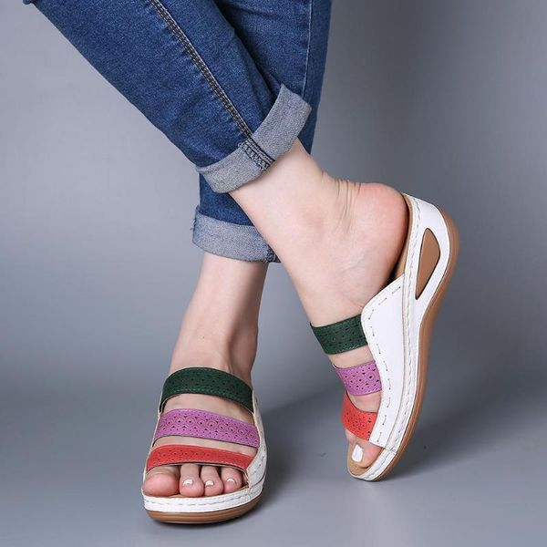women's beach slippers 2021 summer women lady retro stitching colorcasual low open peep toe sandals 3 colors shoes slides, Black
women's beach slippers 2021 summer women lady retro stitching colorcasual low open peep toe sandals 3 colors shoes slides, Black