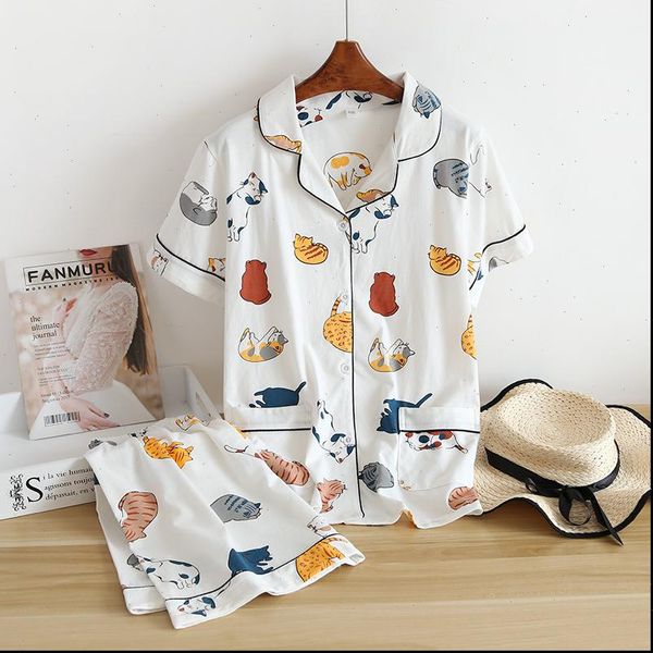 100% cotton short sleeved shorts women sleepwear pajamas set cute cartoon japanese simple home service, Black;red
100% cotton short sleeved shorts women sleepwear pajamas set cute cartoon japanese simple home service, Black;red