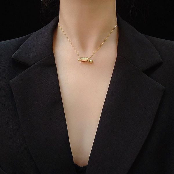 pendant necklaces korean fashion 2021 trend cold wind simple spiral spring bead gilded jewelry for women luxury girls clavicle, Silver
pendant necklaces korean fashion 2021 trend cold wind simple spiral spring bead gilded jewelry for women luxury girls clavicle, Silver