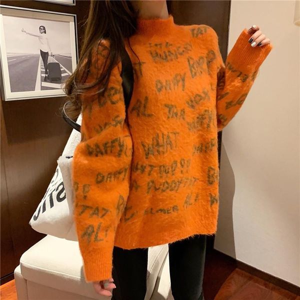 solid letter print loose oversize casual fashion sweater elegant lazy style outgoing knitwear 2021 winter thicken hoodies women's sweat, White;black
solid letter print loose oversize casual fashion sweater elegant lazy style outgoing knitwear 2021 winter thicken hoodies women's sweat, White;black
