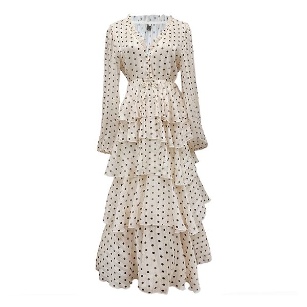 apricot polka dot v neck chiffon dress long sleeve cascading ruffle cake fairy elegant spring fall d2229 210514, Black;gray
apricot polka dot v neck chiffon dress long sleeve cascading ruffle cake fairy elegant spring fall d2229 210514, Black;gray