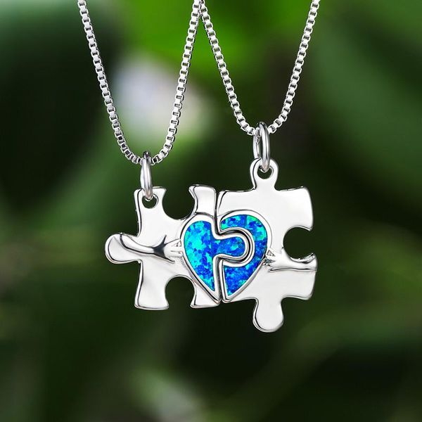 pendant necklaces blue opal stone detachable necklace geometric jigsaw love heart vintage silver color chain for women
pendant necklaces blue opal stone detachable necklace geometric jigsaw love heart vintage silver color chain for women