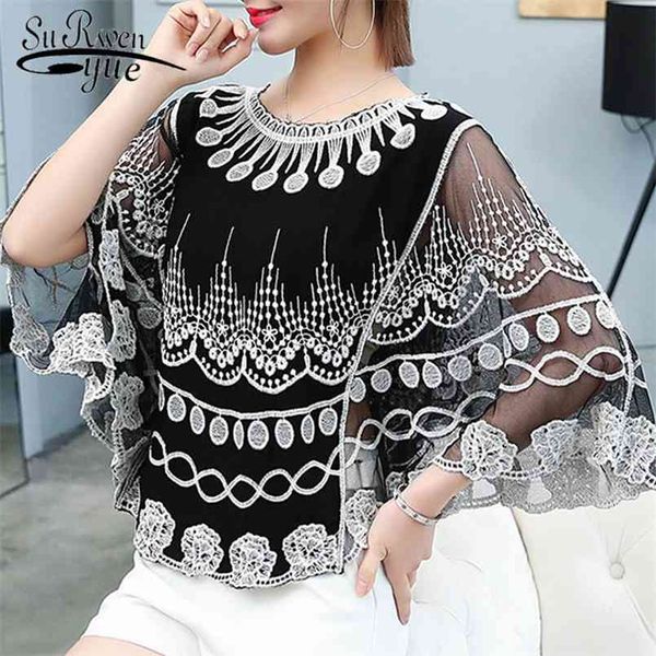 women lace shirt spring summer o-neck printing female knit hollow flower blouse and blouses 4015 210730, White
women lace shirt spring summer o-neck printing female knit hollow flower blouse and blouses 4015 210730, White