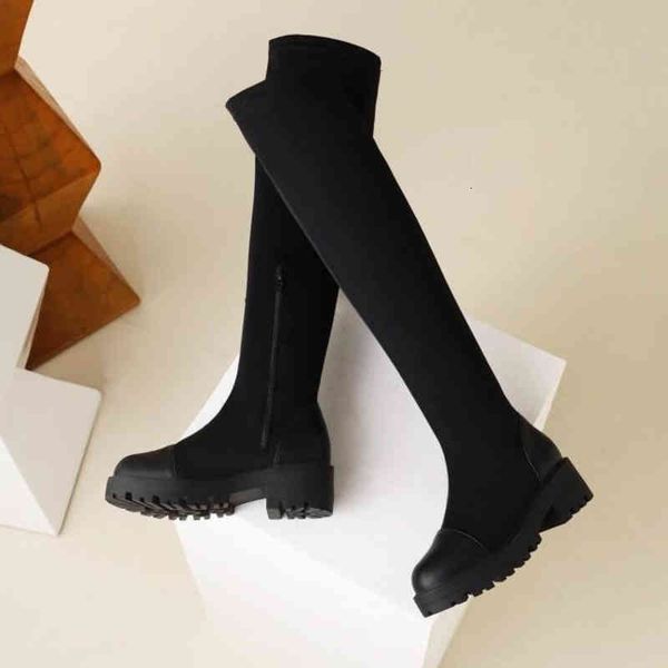 boots botas femininas outono e inverno novo grande calcanhar plano joelho fino elástico 4zda, Black
boots botas femininas outono e inverno novo grande calcanhar plano joelho fino elástico 4zda, Black