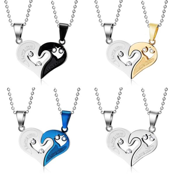 pendant necklaces 1 pair couple necklace jewelry lovers couples i love you friends valentine's gift, Silver
pendant necklaces 1 pair couple necklace jewelry lovers couples i love you friends valentine's gift, Silver